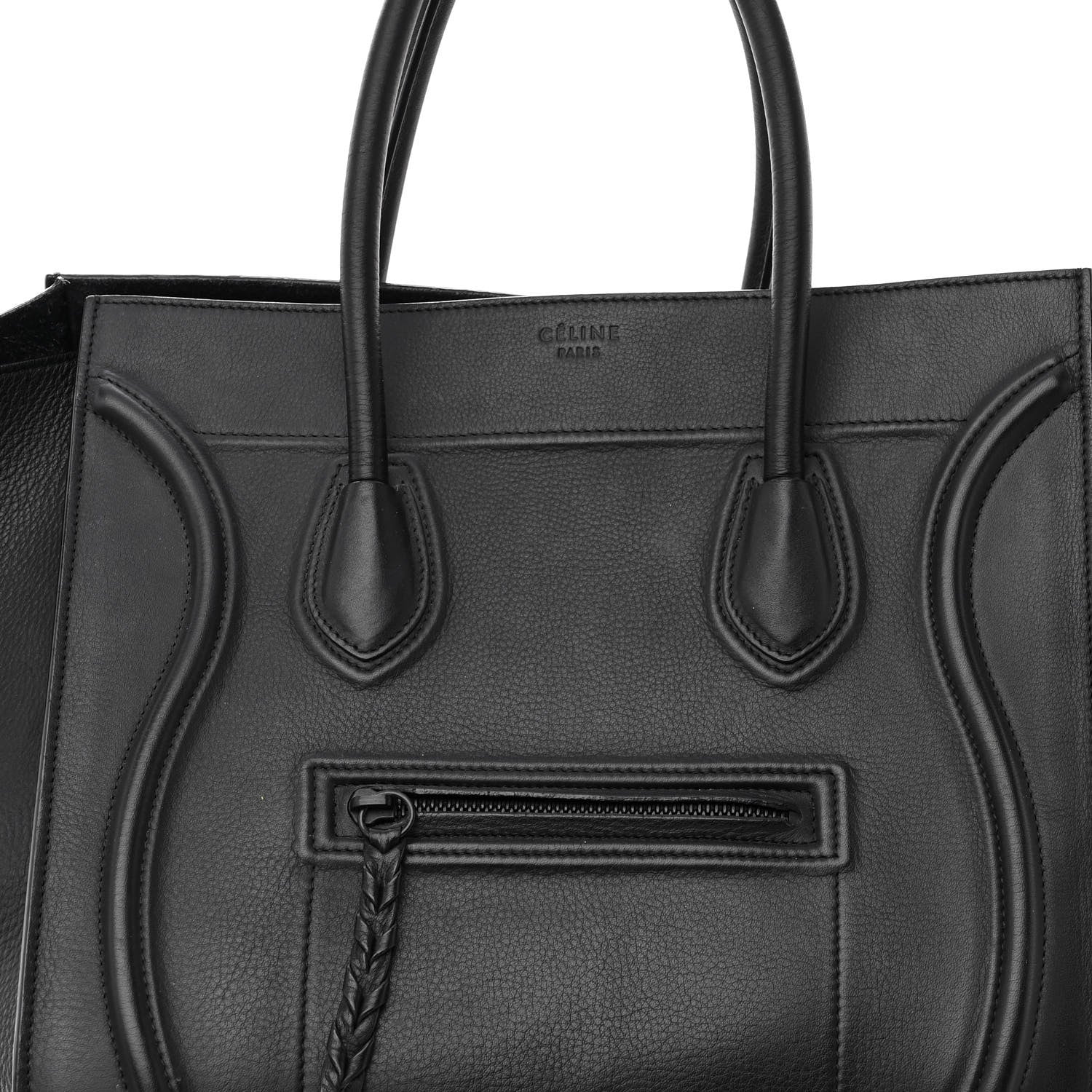 Celine Supple Calfskin Medium Phantom Luggage Black 7 of 10