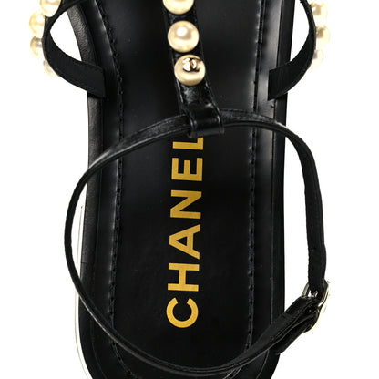 Chanel Silk Satin Quilted Chain Sandals 35 Black 42 Black 7 of 10