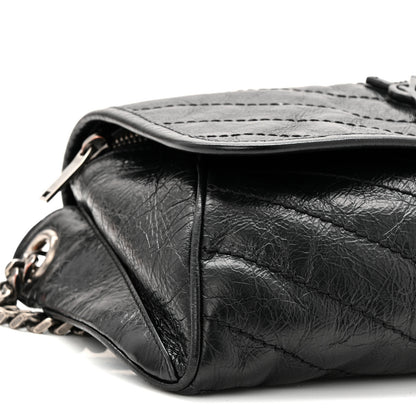 Saint Laurent Crinkled Calfskin Matelasse Monogram Niki Body Bag Black 9 of 11