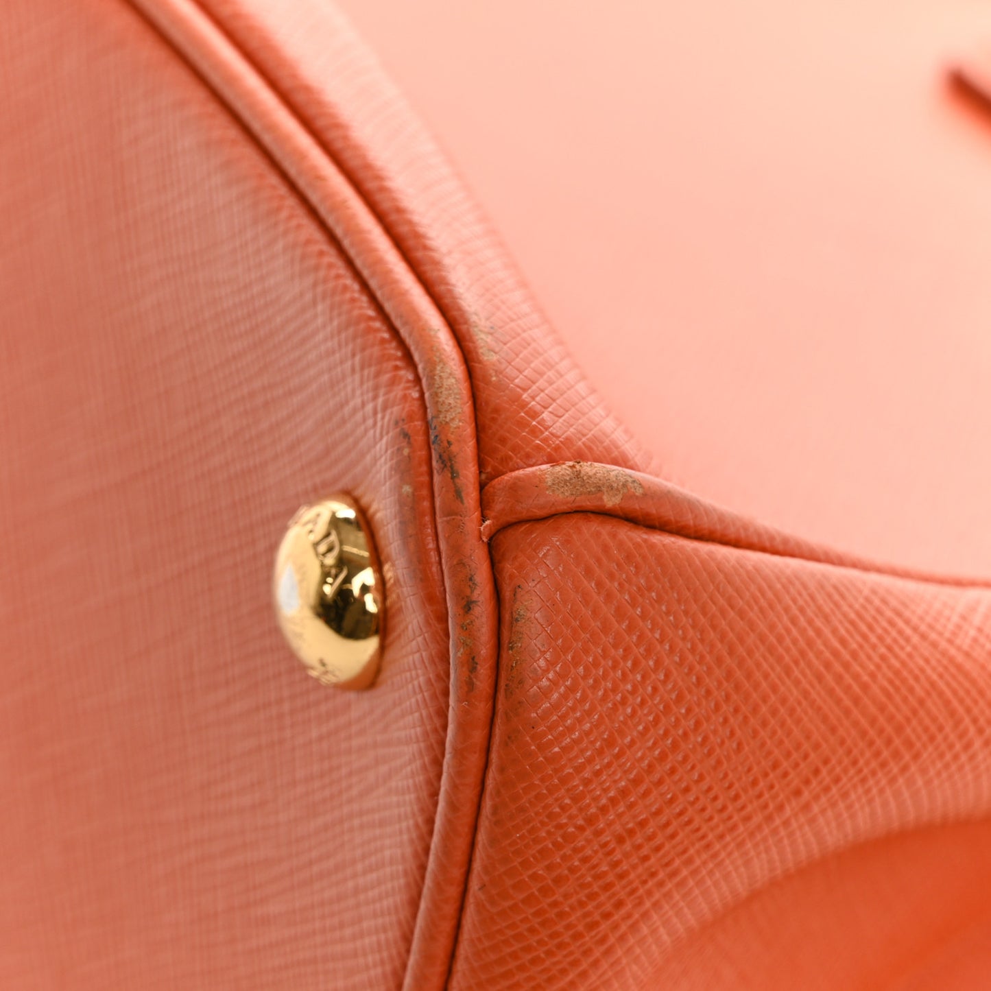 Saffiano Small Galleria Double Zip Tote Papaya