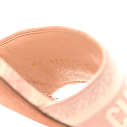 Christian Dior Cotton Toile De Jouy Embroidered Dway 50mm Slide Sandals 37.5 Light Pink 8 of 10