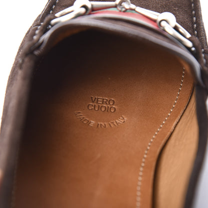 Gucci Suede Web Mens Horsebit Driver Loafers 8.5 Cocoa 8 of 9