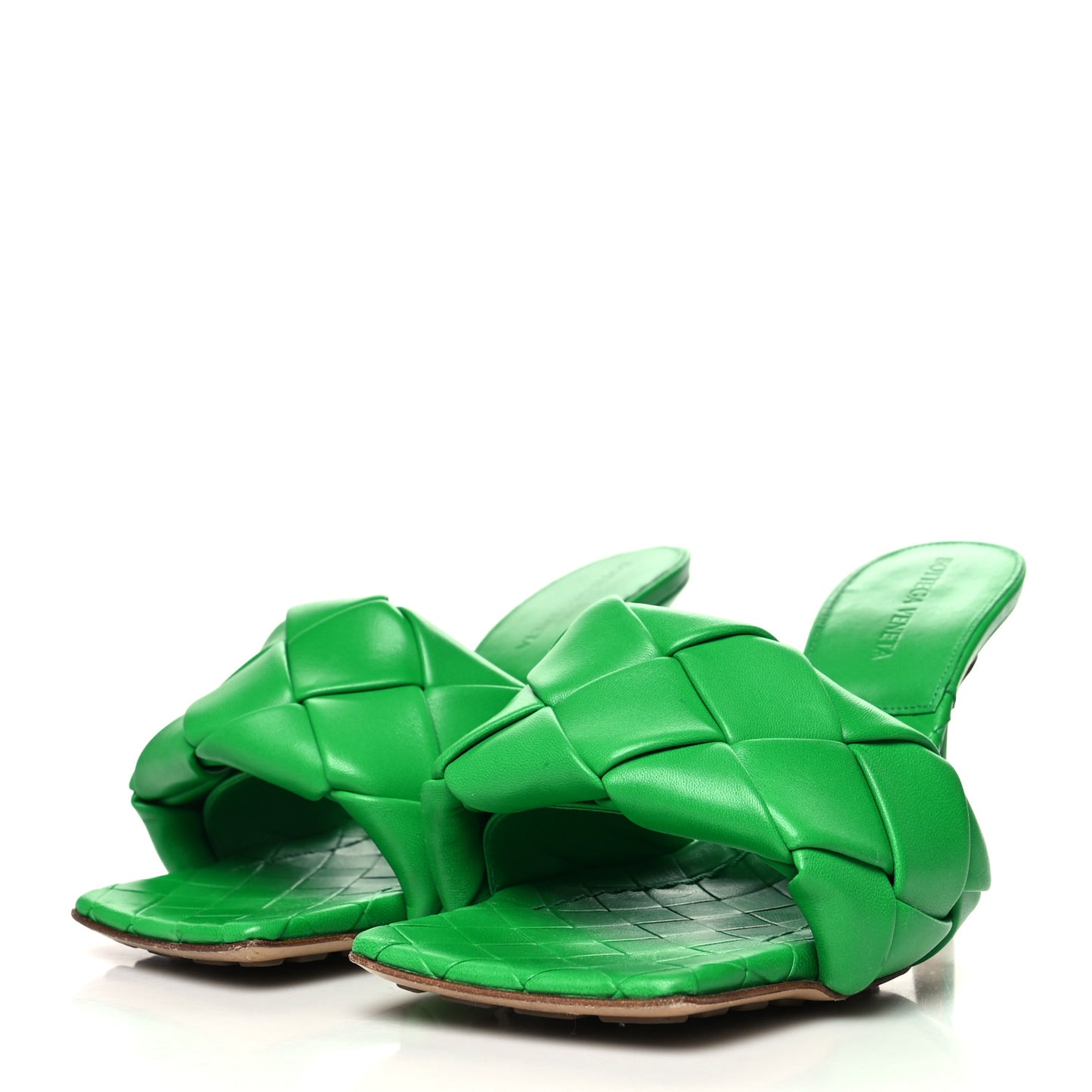 Nappa Maxi Intrecciato Lido 90mm Mule Sandals 37 Grass