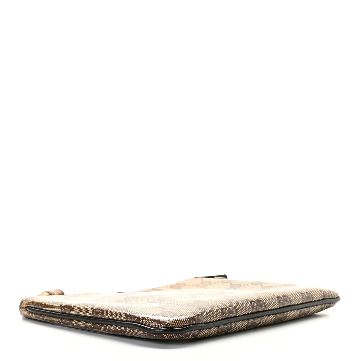 Crystal Monogram Pouch Dark Brown