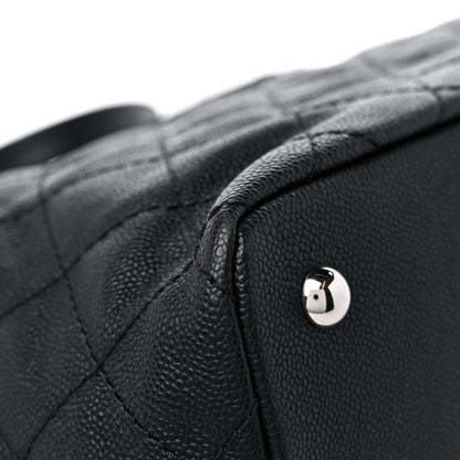 Chanel Grained Calfskin Quilted Small Daily Shopping Tote Black 11 of 12