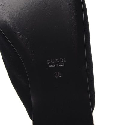 Gucci Velvet Embellished Evening Slipper 38 Black 8 of 9