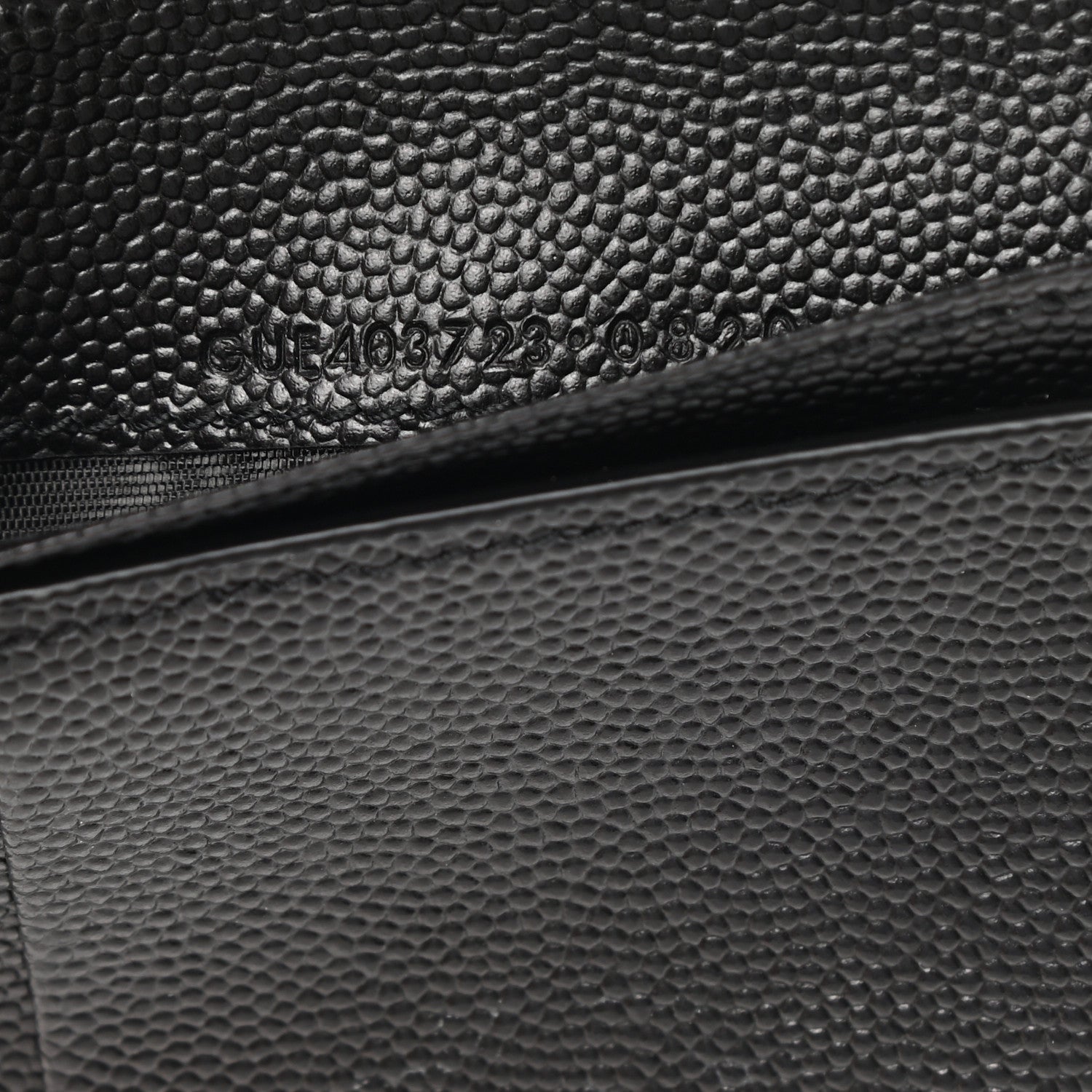 Saint Laurent Grain De Poudre Matelasse Chevron Monogram Compact Zip Around Wallet Black 7 of 8