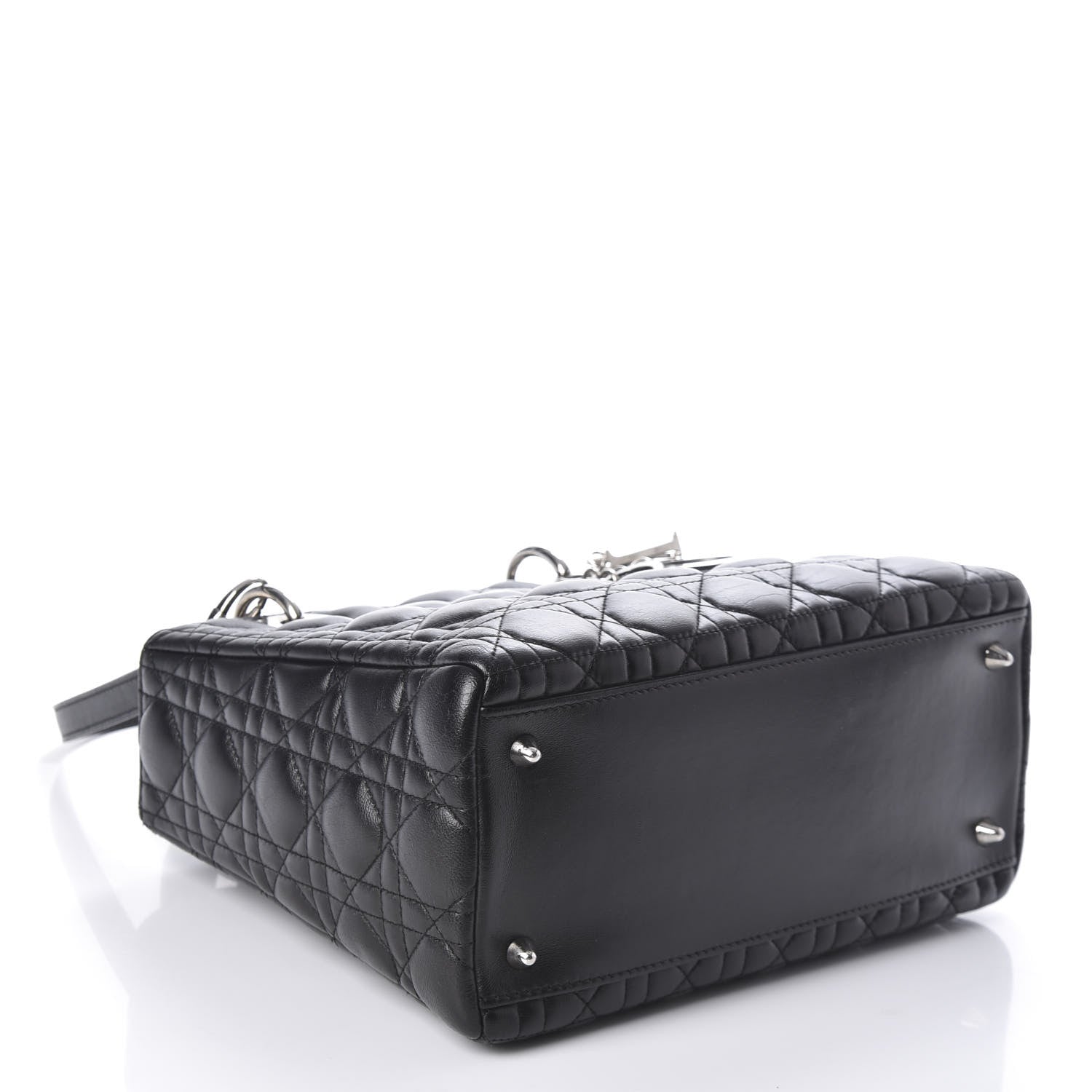 Christian Dior Lambskin Cannage Medium Lady Dior Black 4 of 8