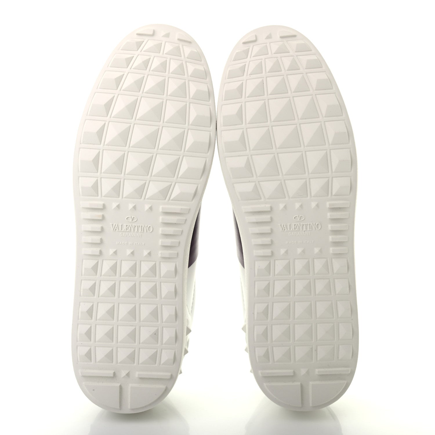 Valentino Garavani Calfskin Womens Rockstud Open Sneakers 38.5 White Purple 5 of 8