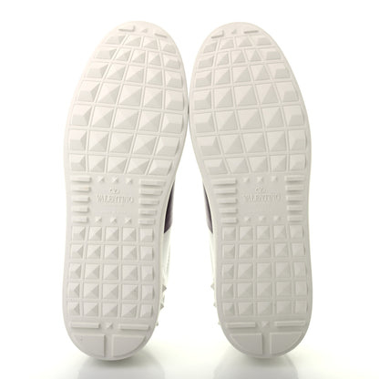 Valentino Garavani Calfskin Womens Rockstud Open Sneakers 38.5 White Purple 5 of 8
