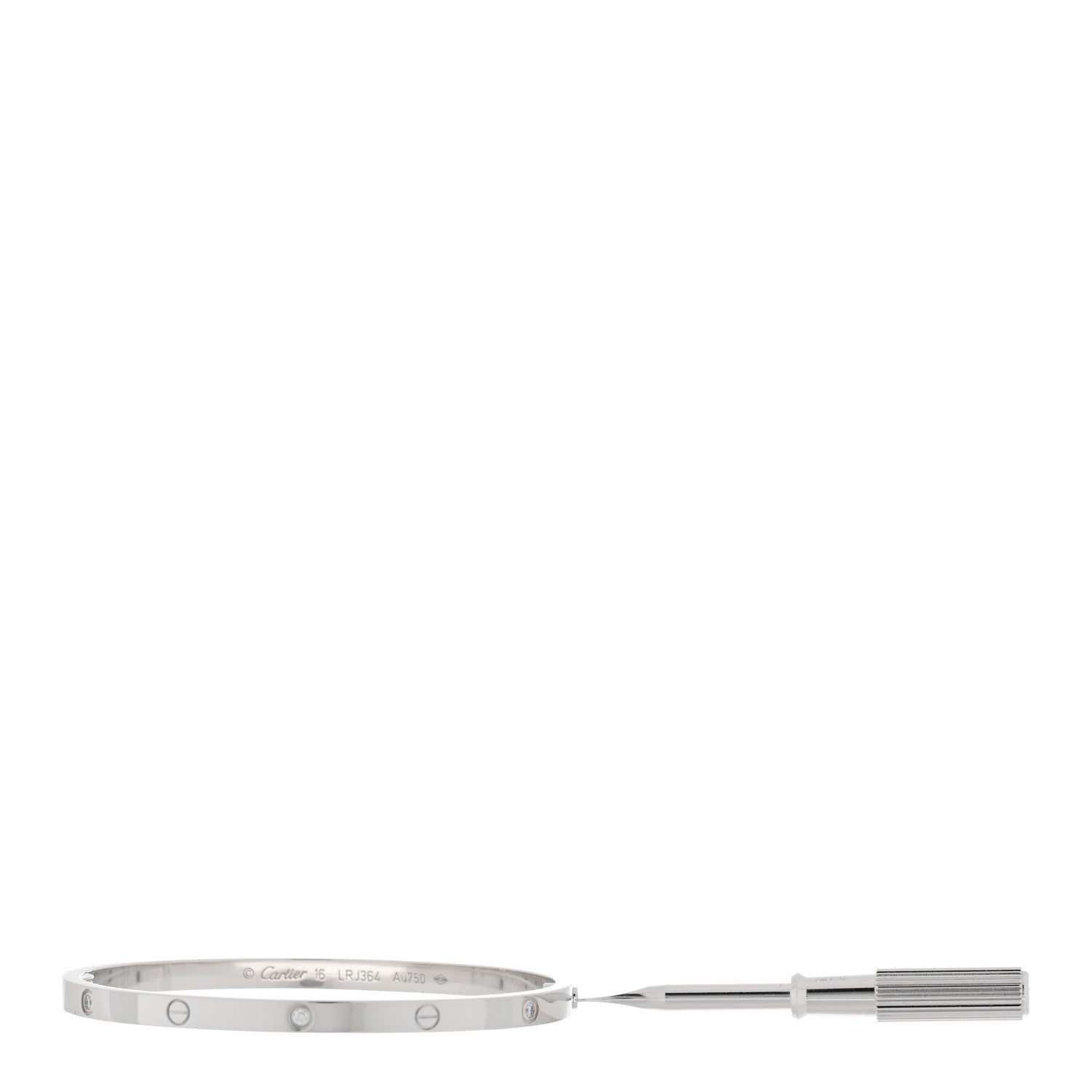 Cartier 18K White Gold 6 Diamond Small LOVE Bracelet 16 4 of 5