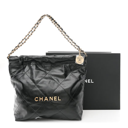 Chanel Shiny Calfskin Quilted Small Chanel 22 Black 13 of 13