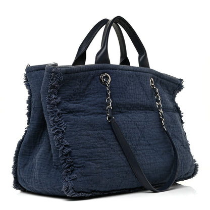 Chanel Canvas Large Double Face Shopping Tote Navy 3 of 18