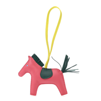 Hermes Milo Lambskin Grigri Rodeo Horse Bag Charm MM Rose Azalee Malachite Lime Celeste 1 of 5