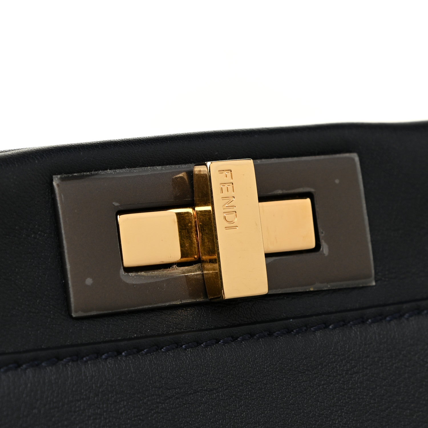 Fendi Vitello Dolce Marmol Large Peekaboo Iconic Satchel Blue Notte 12 of 15