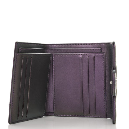 Chanel Metallic Lambskin Quilted Compact Flap Wallet Purple 5 of 9