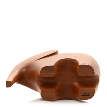 Hermes Mahogany Wood Elephant Lao Paperweight Naturel 7 of 9