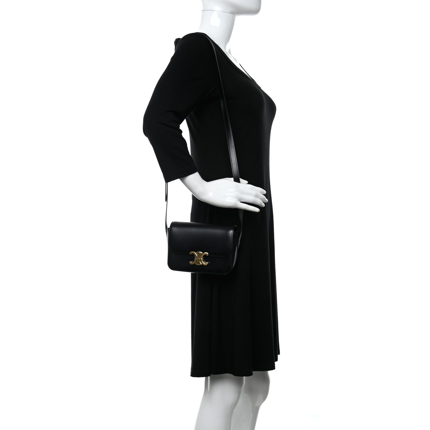 Celine Shiny Calfskin Nano Triomphe Black 2 of 11