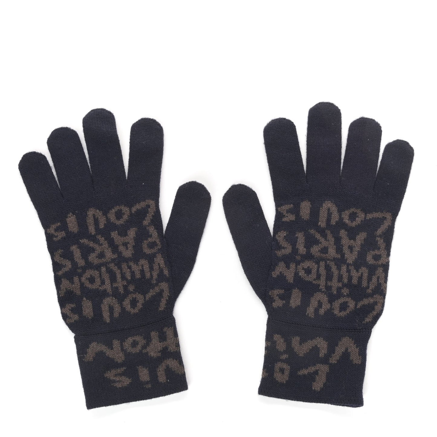 Wool Graffiti Gloves Navy