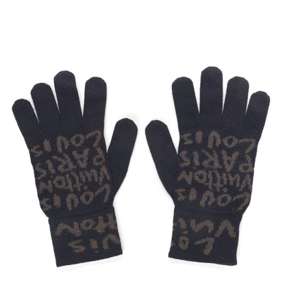 Louis Vuitton Wool Graffiti Gloves Navy 1 of 4
