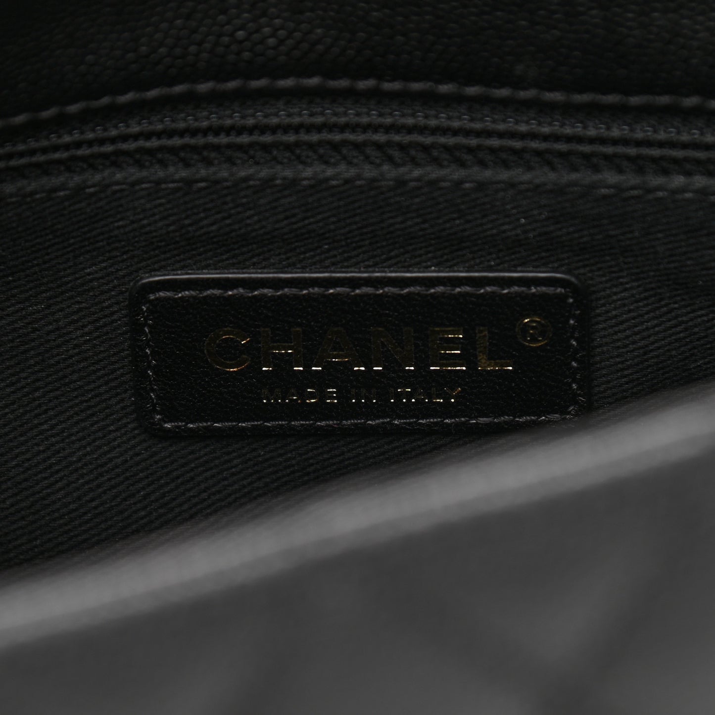 Caviar Lizard Quilted Small Coco Handle Flap Black