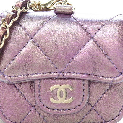 Chanel Iridescent Lambskin Quilted Airpods Pro Case Purple 12 of 13