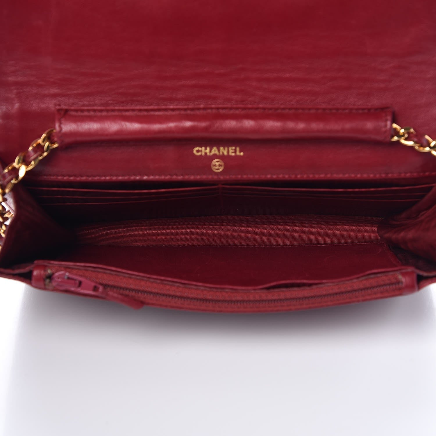 Chanel Caviar Timeless CC Wallet On Chain WOC Red 5 of 12