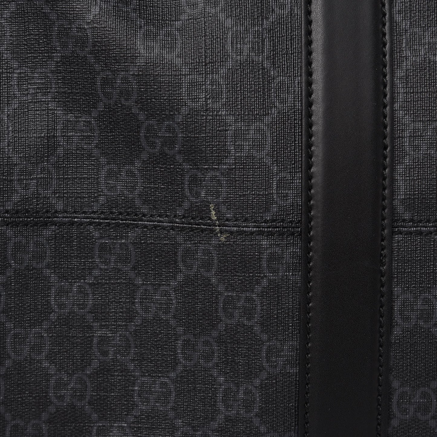 Soft GG Supreme Monogram Appia Calfskin Web Large Carry On Duffle Bag Black Grey