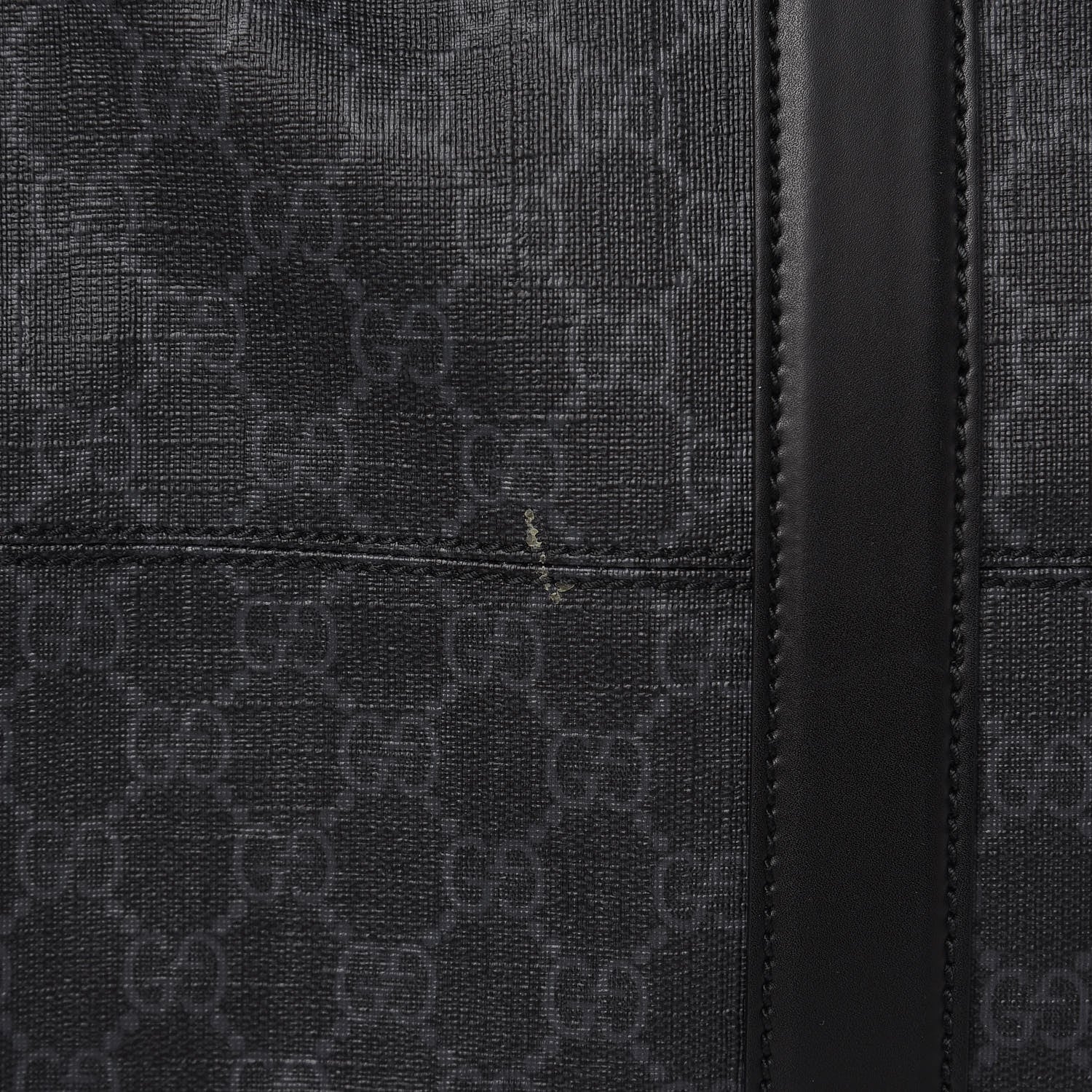 Gucci Soft GG Supreme Monogram Appia Calfskin Web Large Carry On Duffle Bag Black Grey 9 of 10