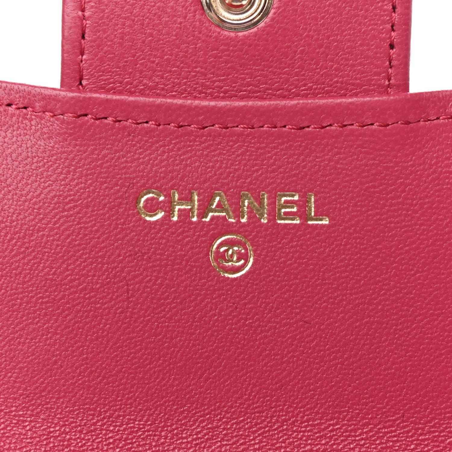 Chanel Lambskin Quilted Top Handle Flap Coin Purse With Chain Dark Pink 6 of 12