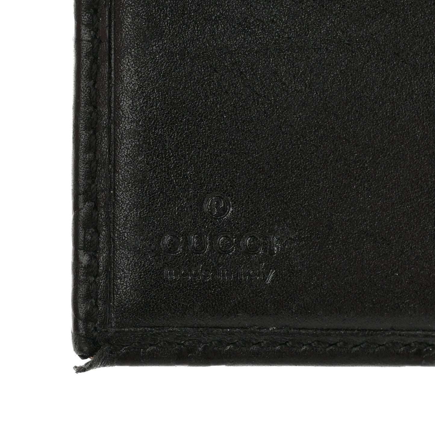 Guccissima Metal Bar French Flap Wallet Black