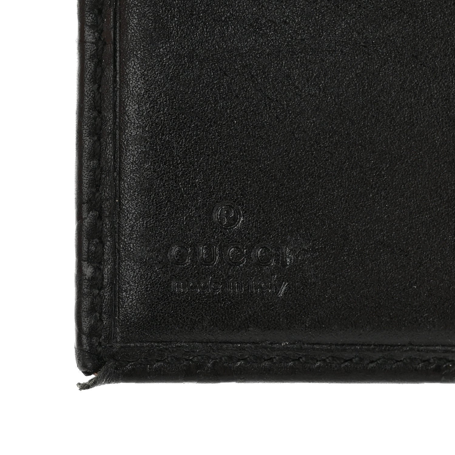 Gucci Guccissima Metal Bar French Flap Wallet Black 8 of 18