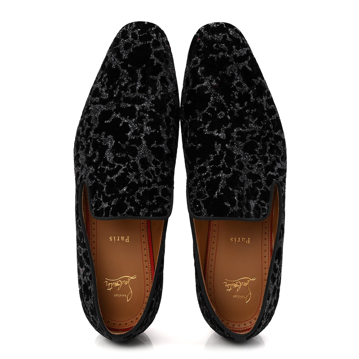 Velvet Glitter Mens Dandyrocks Flat Loafers 44 Black