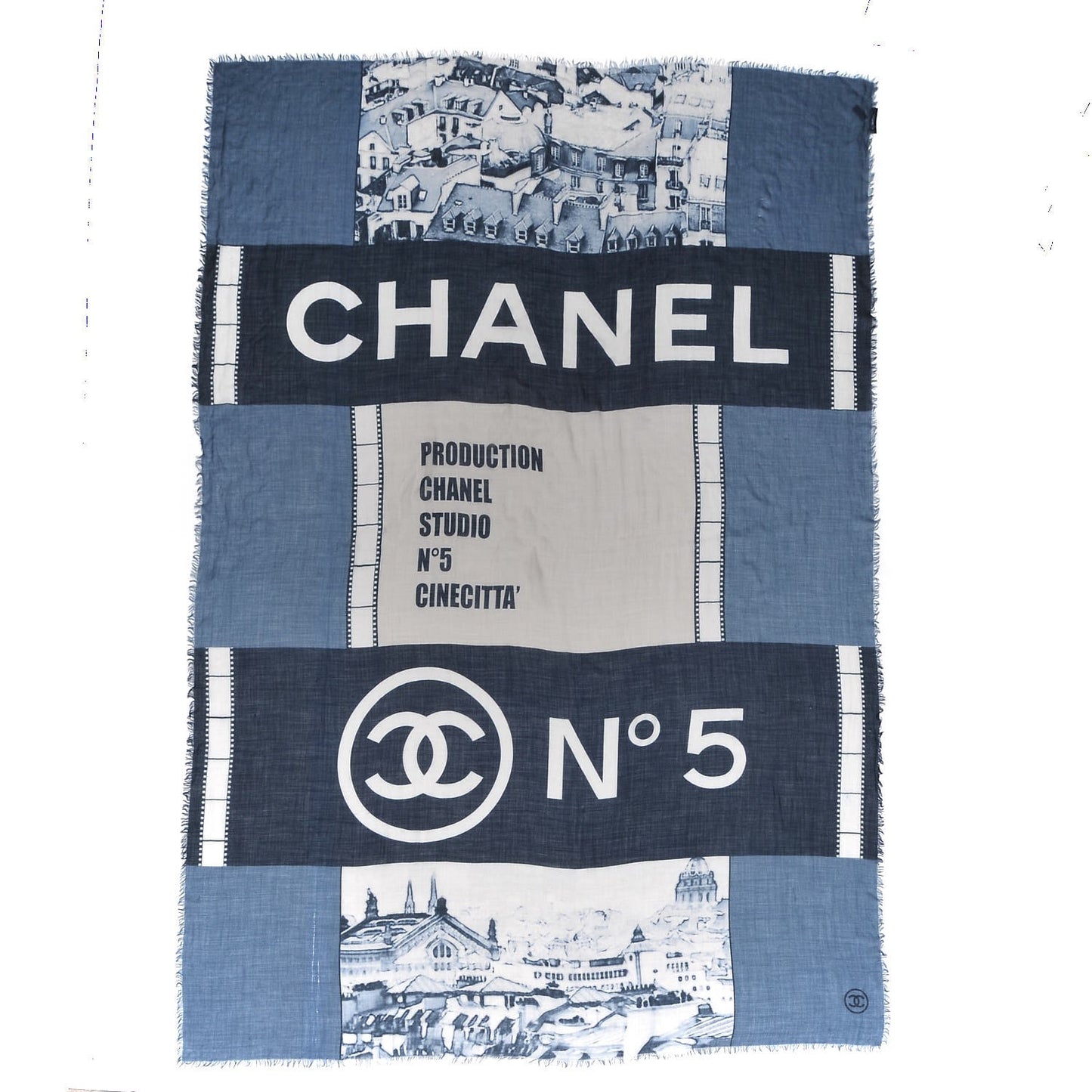 Cashmere CC Cinema Scarf Blue White