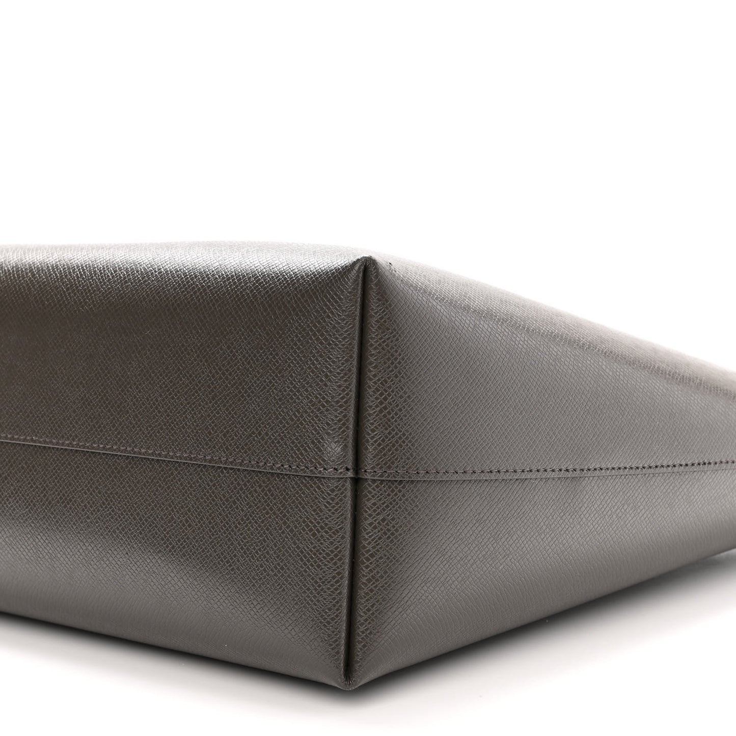 Grained Calfskin Large Shopping Tote Warm Taupe Black
