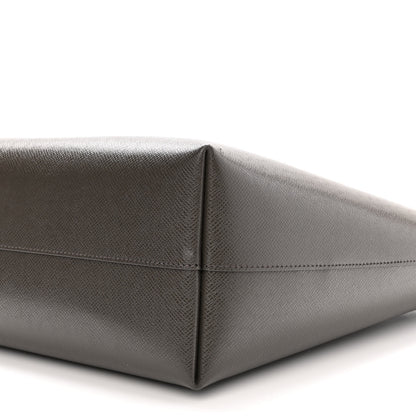Saint Laurent Grained Calfskin Large Shopping Tote Warm Taupe Black 10 of 11
