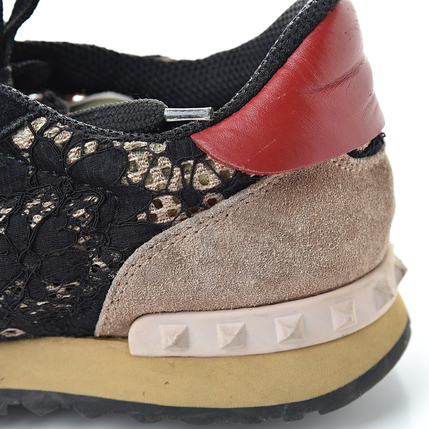 Valentino Garavani Macrame Lace Suede Womens Rockrunner Sneakers 38 Black 12 of 14