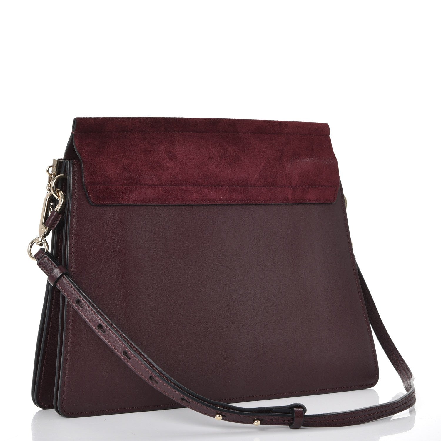 Chloe Calfskin Suede Medium Faye Shoulder Bag Intense Violine 3 of 12