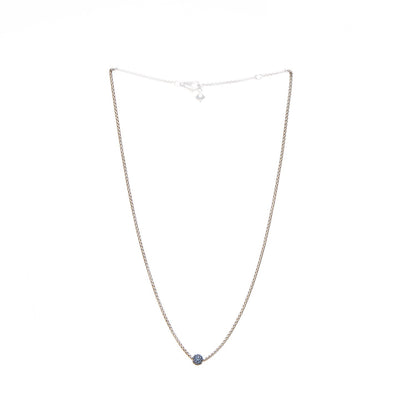 David Yurman Sterling Silver Blue Sapphire 6mm Petite Pave Necklace 3 of 5