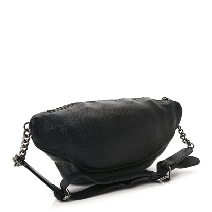 Chanel Grained Calfskin Quilted Casual Rock Waist Bag Fanny Pack Black 3 of 9