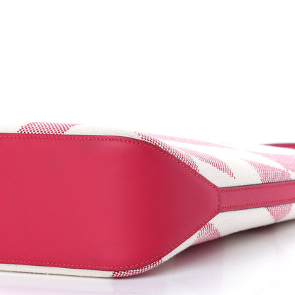 Hermes Swift Toile H Cabas H En Biais 27 Ecru Framboise 9 of 9