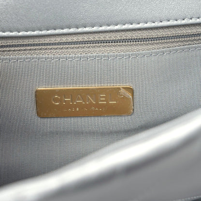 Chanel Metallic Goatskin Quilted Maxi Chanel 19 Flap Silver 9 of 12