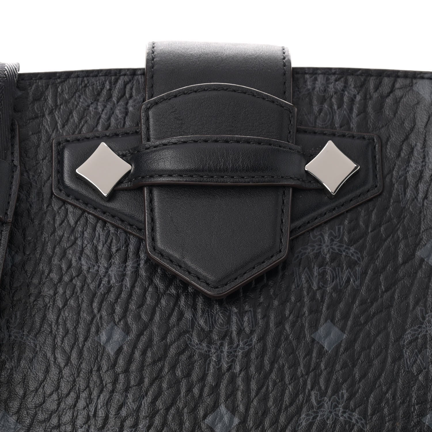 MCM Visetos Calfskin Essential Bucket Bag Black 8 of 10