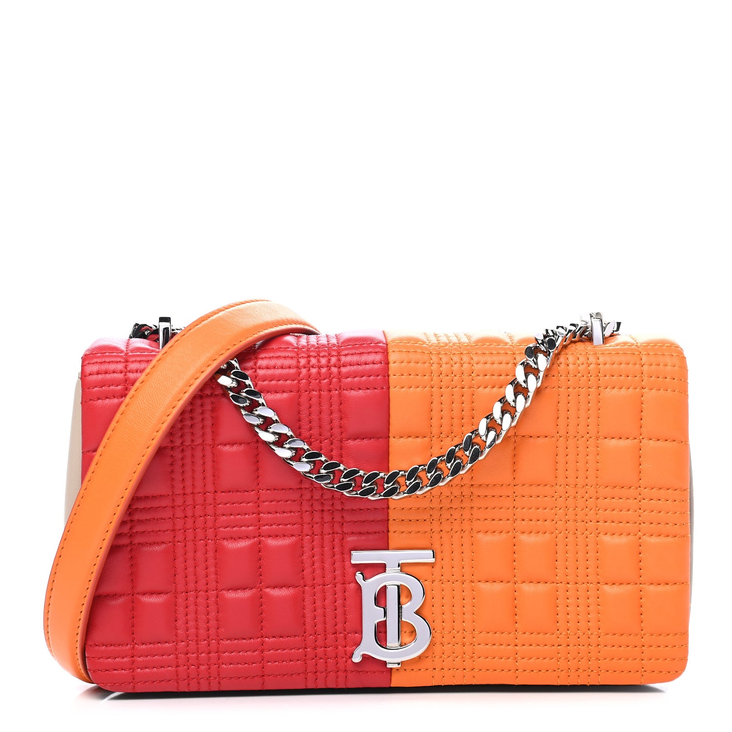 Lambskin Quilted Small Lola Bag Bright Red Orange