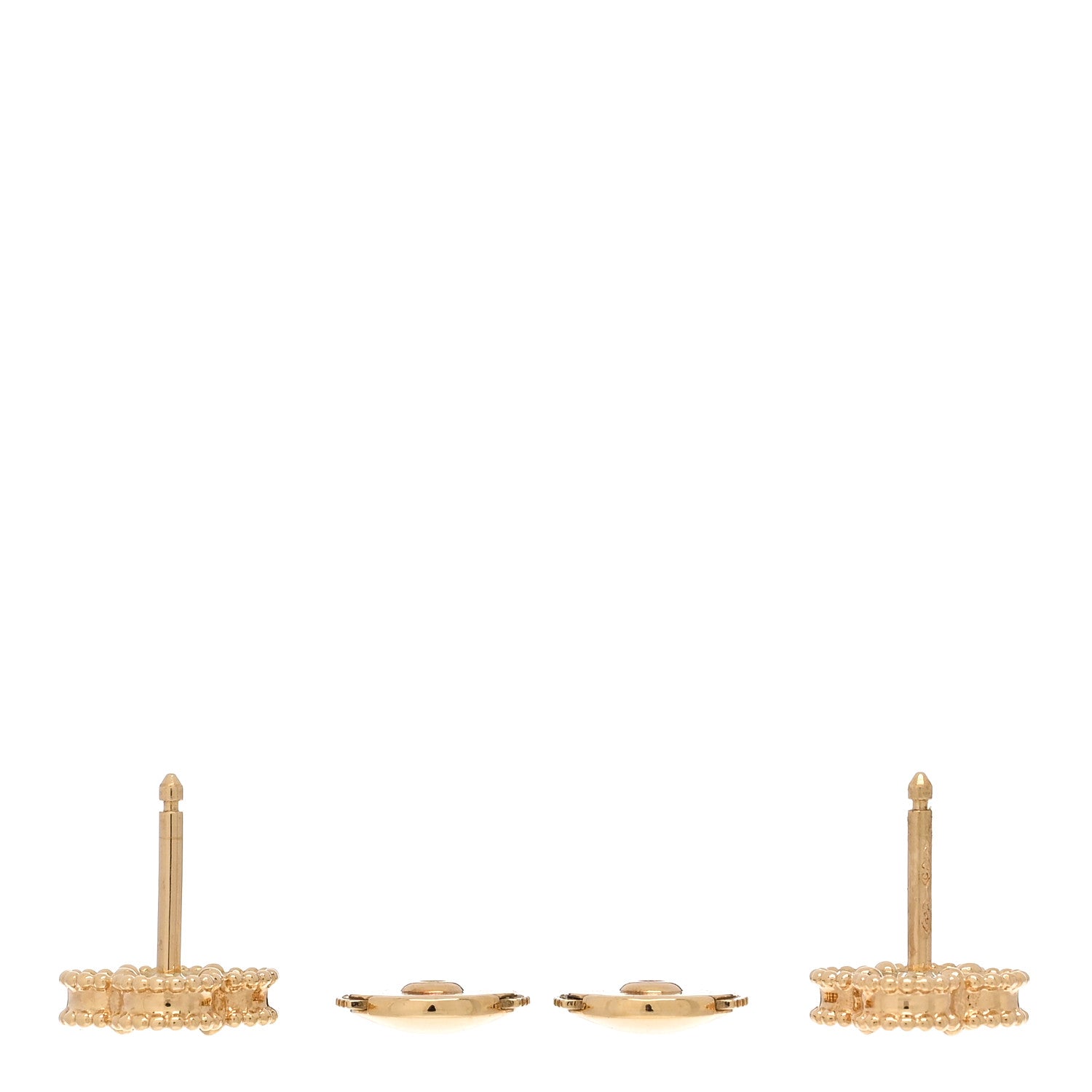 Van Cleef & Arpels 18K Yellow Gold Black Onyx Sweet Alhambra Earrings 3 of 5
