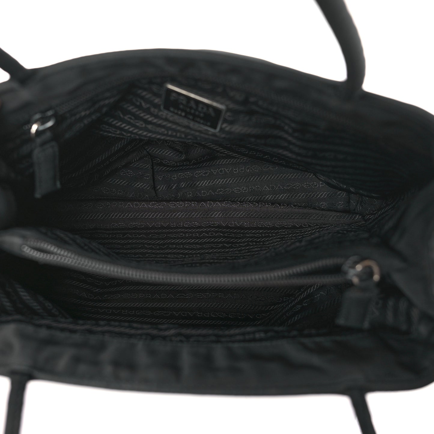 Nylon Tessuto Shopping Tote Black