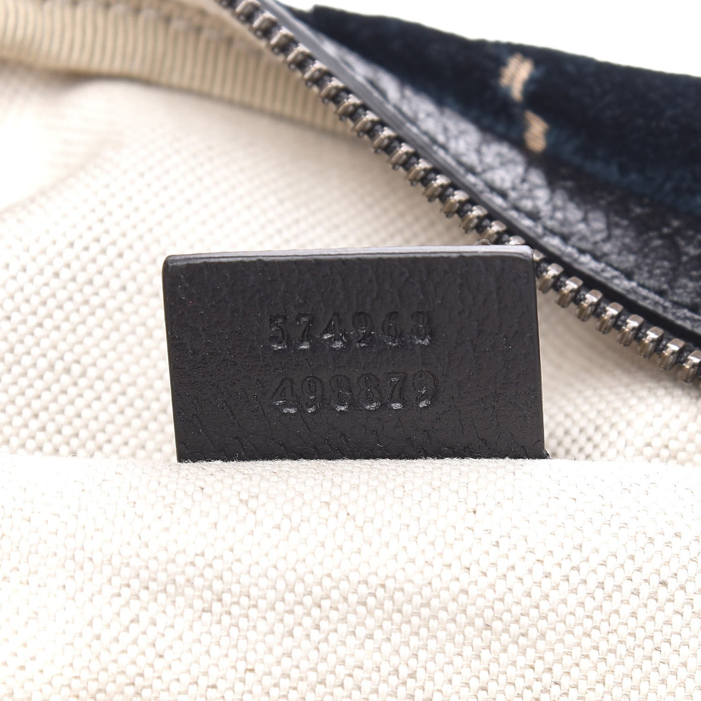 Velvet GG Monogram Web Belt Bag Blue Beige