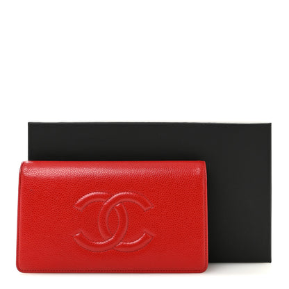 Chanel Caviar Timeless CC Yen Wallet Red 12 of 12