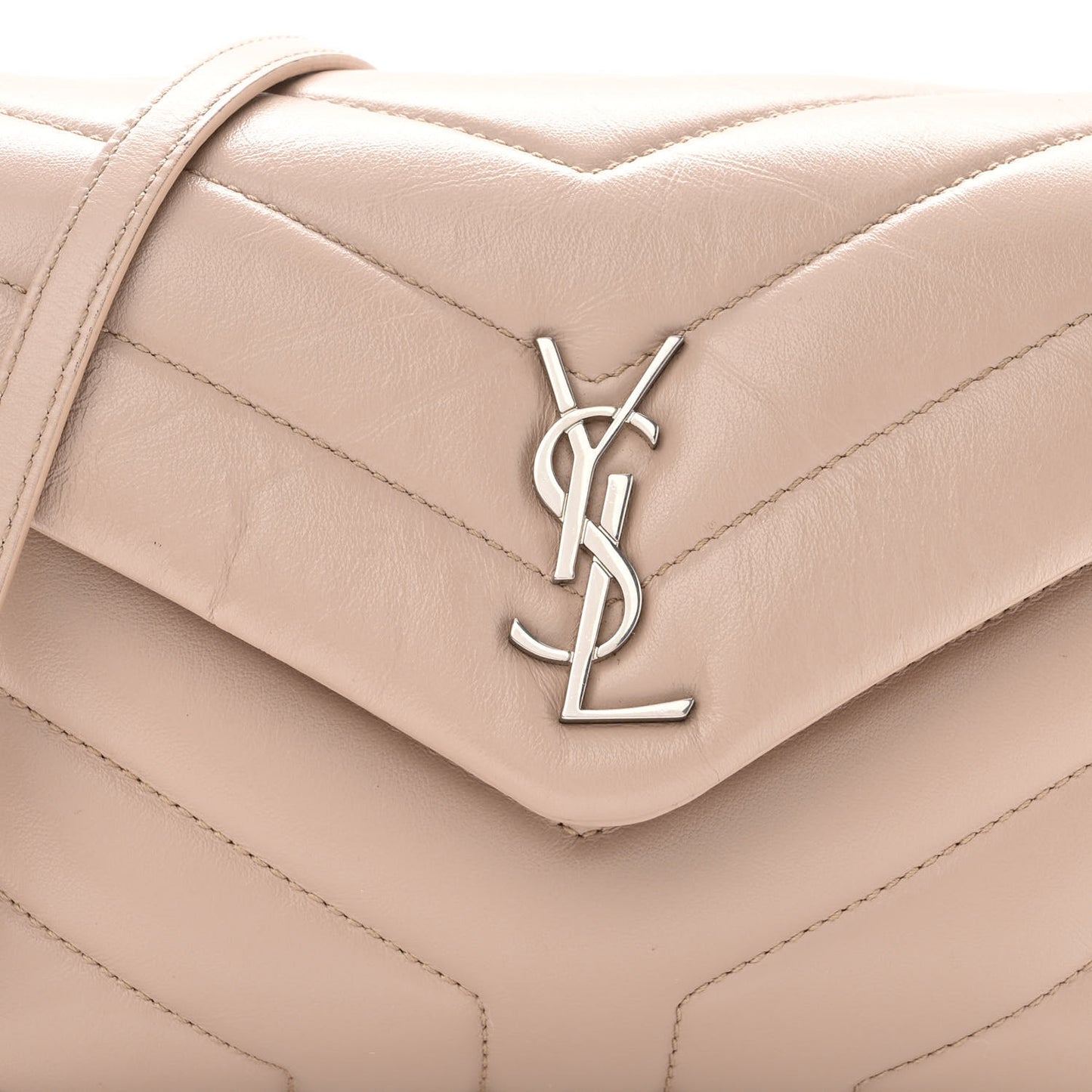 Calfskin Y Quilted Monogram Toy Loulou Crossbody Bag Nude Powder