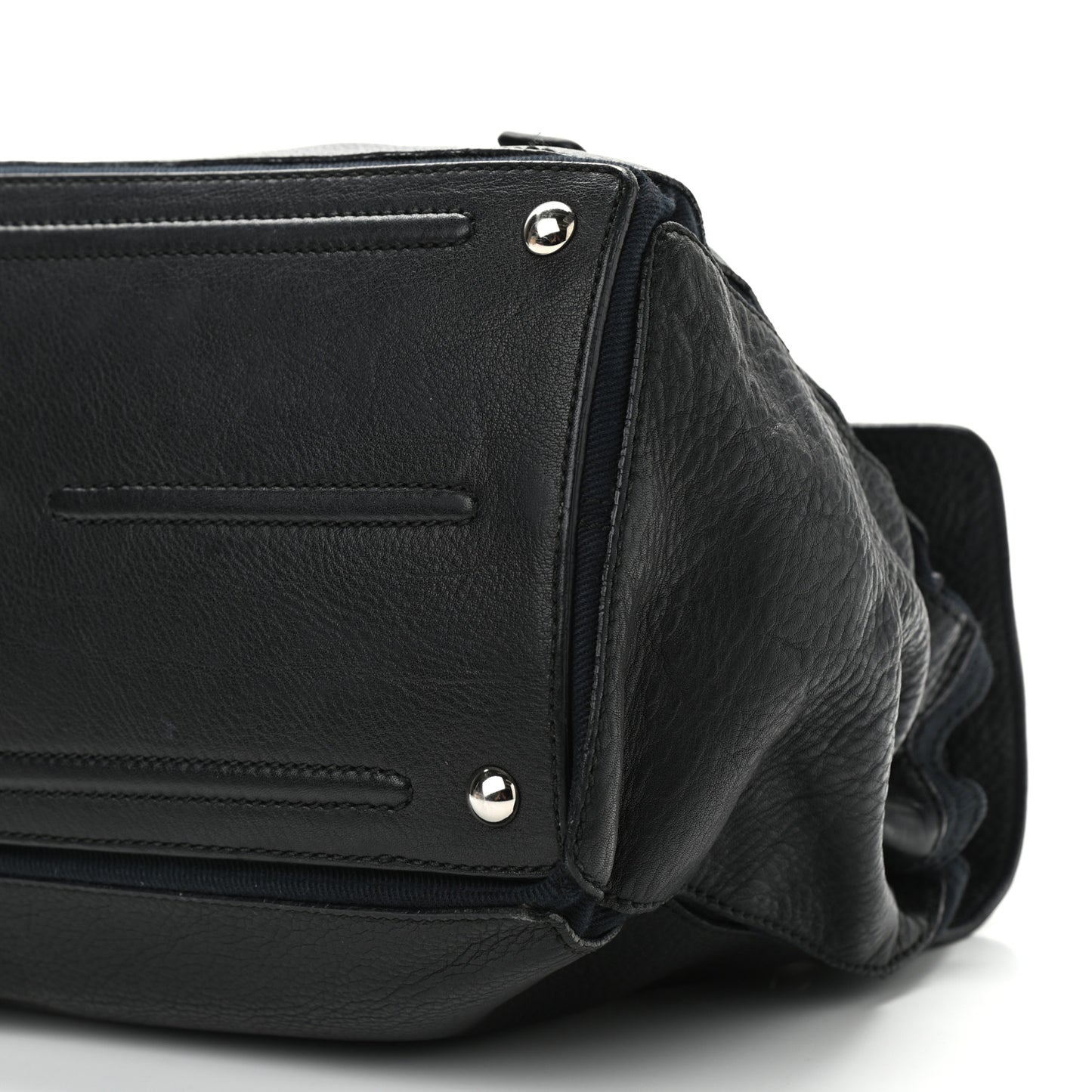 Calfskin Canvas Medium Muse Two Black